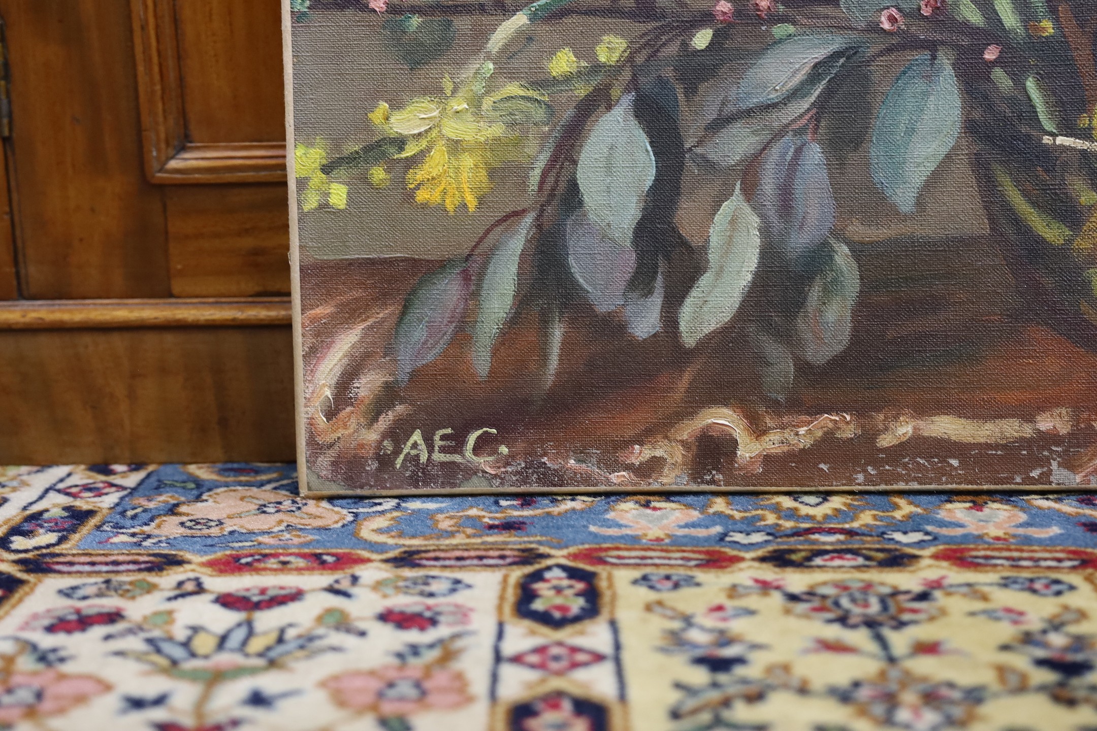 Alfred Egerton Cooper (1883-1974), Spring flowers in a vase, oil on canvas, 63 x 76cm, unframed